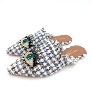 Kurt Geiger London Olive Eye Mule Pointed Toe Women's White Size US5 EU35.5